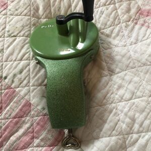 Vintage cast iron Green Pe De bean slicer- screws onto your counter.
